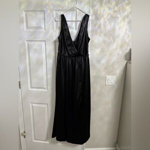 Azazie Black Metallic Satin Bridesmaid Dress